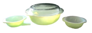 Vtg Pyrex Lime Green 024 Round 2Qt Casserole 684C Lid 2 Small 080 Casserole 1952 - Picture 1 of 9