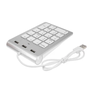 Mechanical Numeric Keypad USB 18-key Numpad 3 USB Ports Hub for Laptop Computer - Picture 1 of 12