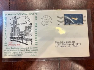 #1193 Mercury SDC 2/21/1962 Columbus OHIO Capital Name (Not Space Related) !! - Picture 1 of 1