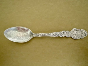 STERLING SILVER Summit of Pikes Peak Colorado Souvenir SPOON 5 & 1/8" Length - Picture 1 of 7