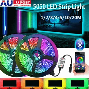 1M 5M10M RGB LED Strip Lights 300 LEDs 5V USB Bluetooth Controller TV Room - Picture 1 of 22