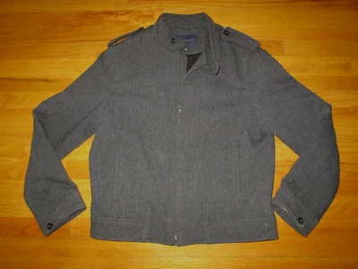 BANANA REPUBLIC Black Gray-ish herringbone jacket coat EXCELLENT HOL08 Large - Image 1 of 4