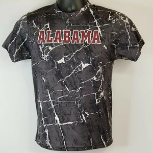 ALABAMA T-Shirt Youth Medium Badger Sport Gray White Marble Print Short Sleeve - Picture 1 of 9