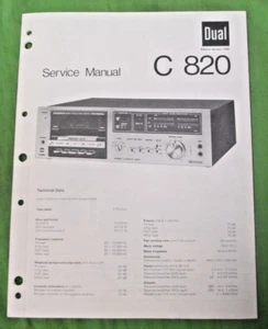 DUAL C 820 KASSETTE SERVICE MANUAL ORIGINAL NEU NIE BENUTZT KEINE FOTOKOPIE. - Bild 1 von 1