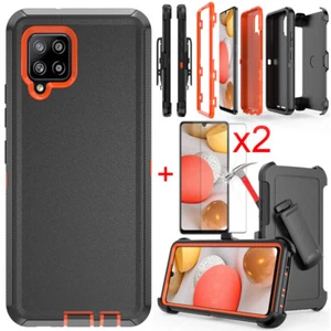 For Samsung Galaxy A42 5G Case Cover Belt Clip Stand Fit Otterbox+Tempered Glass - Picture 1 of 17