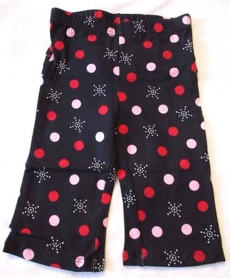 Jumping Beans 6 9 months Black Pink Polka Dot Ruffles Pants  - Image 1 of 2