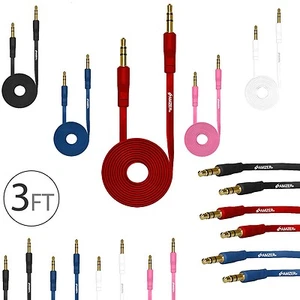 3FT 3.5MM AUX AUXILIARY CORD MALE TO MALE STEREO AUDIO CABLE FOR MP3 CAR IPOD PC - Picture 1 of 11