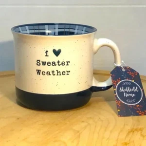 I ❤️ Pullover Wetter Tasse von Sheffield Home groß Keramik blau Kaffeebecher 17 Unzen - Bild 1 von 5