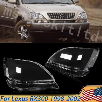 Right+Left Headlight Lens Clear Headlamp Shell For 1998-2002 Lexus RX300 - Image 1 of 4