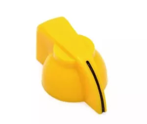 FLAT TOP CHICKEN HEAD KNOB YELLOW SCREW BRASS INSERT guitar tube amp replacement - Picture 1 of 5