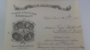 71 CHALON-SUR-SAONE BEL ENTETE BOUTEILLES RECUITES EXCLUSIVEMENT 1909 - Imagen 1 de 2