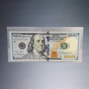 2009 A US $100 DOLLAR BILL FEDERAL RESERVE NOTE LC01227139* GREEN STAR NOTE - Picture 1 of 4