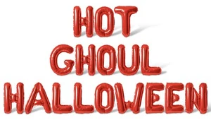 HOT GHOUL HALLOWEEN Letter Balloon Banner - Halloween Party Supply Decorations - Picture 1 of 55