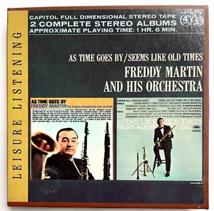 FREDDY MARTIN AS TIME GOES BY SEEMS LIKE OLD TIMES 4 TRACK REEL 2 REEL 3 3/4 IPS - Picture 1 of 2