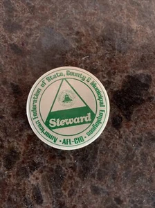 Vintage Steward AFSCME Button Pin Rückseite American Federation Mitarbeiter State County - Bild 1 von 3