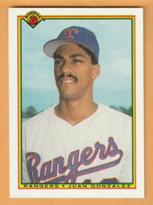 Juan González Texas Rangers 1990 Bowman #492 radiocontrol novato - Imagen 1 de 2
