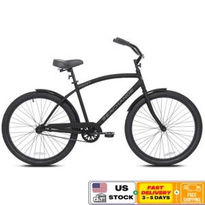 26 In Men's Beach Cruiser Bike Steel Coaster Brake Adjustable Seat Fenders New - Picture 1 of 2