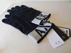New Armani Exchange AX Mens Knit Logo Gloves ~ Size L/XL
