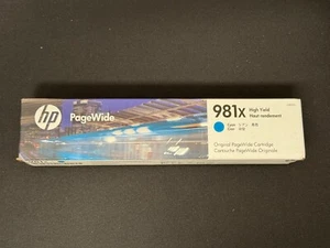 HP 981x Cyan High Yield PageWide Ink Cartridge Genuine Sealed Exp. 11/2023 - Picture 1 of 7
