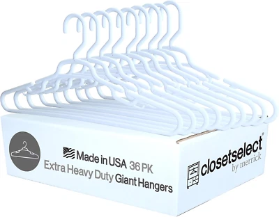 Perchas de plástico XL 19", percha gigante de alta resistencia, Merrick, percha XL, 36 Foto 1 de 4