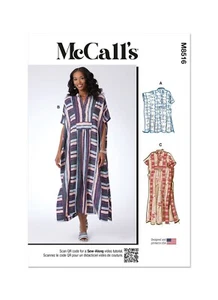 McCall's M8516 Misses Caftan Kimono Sleeves Sewing Pattern Sizes XS-XXL (4-26) - Picture 1 of 7