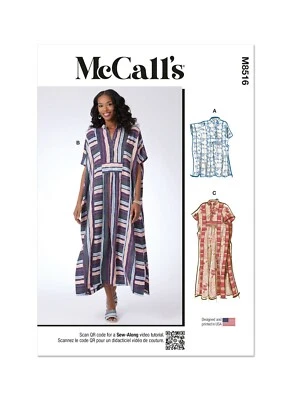 McCall's M8516 Misses Caftan Kimono Sleeves Sewing Pattern Sizes XS-XXL (4-26) - Image 1 of 4