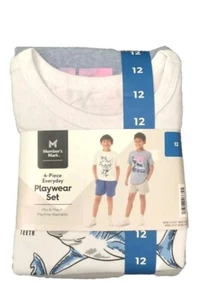 Boys Member's Mark 4 Piece Playwear Set Size 12 Shark 2 Shorts & 2 T-shirts New - Picture 1 of 3