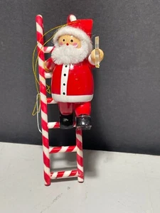 Vintage Avon Gift Collection Wooden Santa Ornament, Hanging Star Original Box - Picture 1 of 4