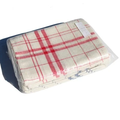 Ensemble de 12 torchons en Lin / Coton à carreaux vintages - Photo 1/4