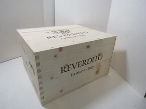 OLD WOOD-WOODEN REVERDITO LA MORRA ITALY WINE CRATE BOX - Picture 1 of 3
