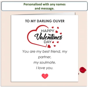 Personalised Valentine Day Card My Partner My Soulmate - Picture 1 of 5