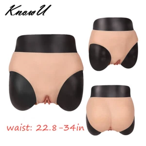 US Full Silicone Underwear Pant Shorts Realistic Vagina Cosplay Crossdresser - Picture 1 of 18