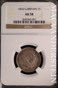 Great Britain: 1816 One Shilling - NGC AU 58 - Scarce Almost Unc #SLT785 - Picture 1 of 2
