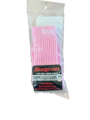 Snap On Cotton Crew Socks Pink Size Medium Official Licensed Product Logo 1 Pair - Image 1 of 2