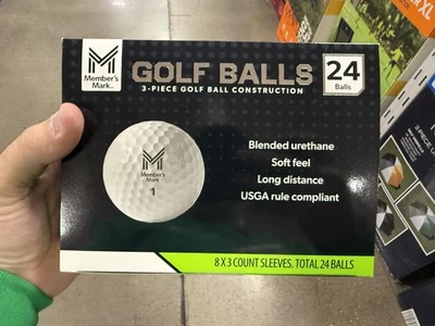 Paquete de 24 pelotas de golf Member's Mark cubierta de uretano de 3 piezas sensación suave compatible con USGA Foto 1 de 4
