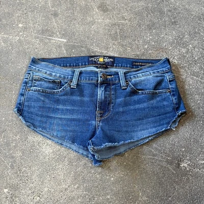 Lucky Brand Cut Off Denim Jean Shorts Womens 6 Blue Faded 2" Micro Stretch - Image 1 of 4