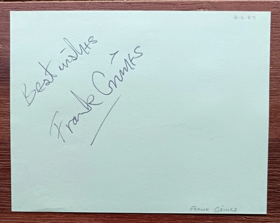 Frank Grimes "A Bridge Too Far" "Father Brown":Personally Signed Page AFTAL COA - Image 1 of 1