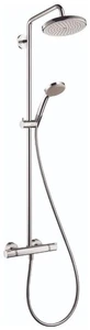 Hansgrohe 27185 Croma Thermostatic Showerpipe 220 1-Jet - Chrome - Picture 1 of 6