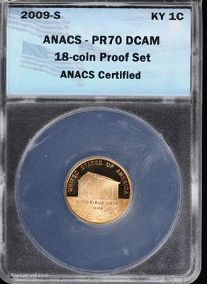 2009 S 1C Lincoln Bicentennial Cent Birth & Childhood ANACS PR 70 DCAM - Image 1 of 4