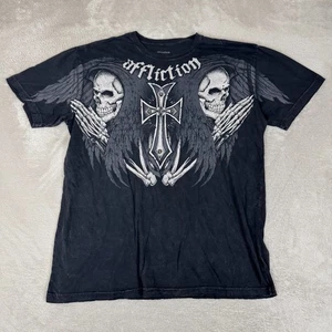 VTG Y2K Affliction Signature Series Kelly The Ghost Pavlik Shirt Mens 2XL Black - Picture 1 of 5