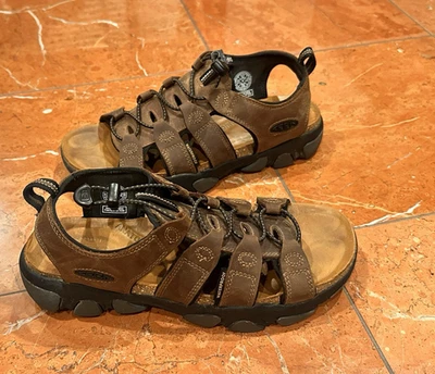 KEEN DAYTONA II BISON BROWN LEATHER BLACK SOLE FISHERMAN SANDALS MEN 8.5 41 M EU - Image 1 of 4