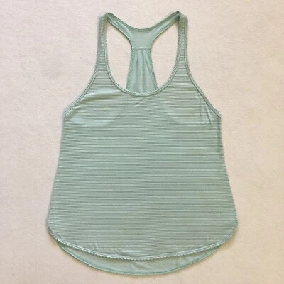 Camiseta sin mangas Lululemon 105 F Singlet plateada seriamente jaspeada verde azulado a rayas 6 Foto 1 de 4