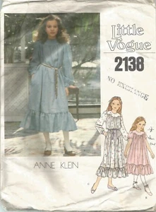 Little Vogue Sewing Pattern 2138, Anne Klein Dresses, Size Child 10, Uncut - Picture 1 of 2