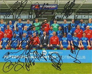 PETERBOROUGH F.C SIGNED 10x8 2017/2018 TEAM PHOTOx14+COA *MARRIOTT*MDDISON* - Picture 1 of 1