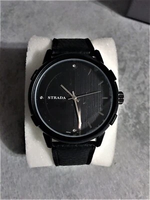 RELOJ CRISTAL AUSTRIACO UNISEX NUEVO CON ETIQUETAS CON CORREA IMITACIÓN CUERO NEGRO Foto 1 de 4