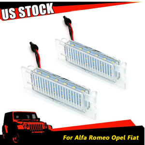 Auto LED License Number Plate Lights Lamps For Alfa Romeo 159 Fiat Opel 2005-11