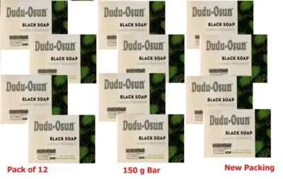 12 x Dudu Osun African Black Soap 150g for eczema, Acne, fungus - Image 1 of 4