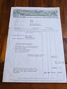 RECHNUNG Dokument Schreiben 1958 Mielewerke Melkmaschine Landwirtschaft - Bild 1 von 1