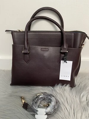 Bandolera Granate Rojo Imitación Cuero Bolso de Hombro Cartera Granate Rojo Línea Nuevo con Etiquetas Foto 1 de 4