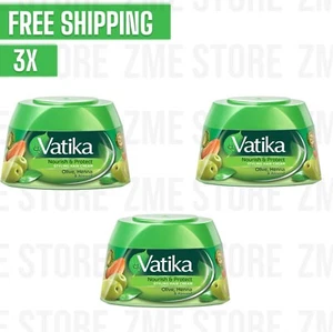 3X DABUR VATIKA NOURISH AND PROTECT STYLING HAIR CREAM 140ml - Picture 1 of 5